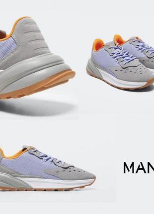 Спортивные кроссовки с кожаными вставками от mango