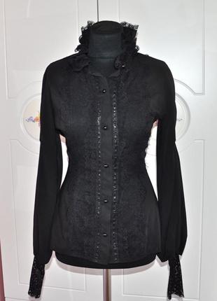 Шикарная нарядная шелковая блуза р.46