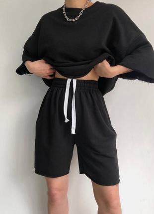 Костюм свободного кроя молочный - серый меланж - пепельный (серый однотон) - черный -...