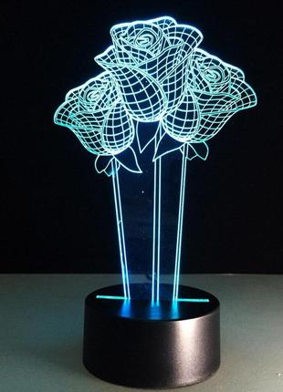 3d світильник троянди, подарунок коханій дівчині, незвичайний подарунок для дівчини,...