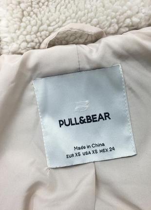 Женская дубленка плюшевая куртка тедди шуба шубка с капюшоном pull & bear and - xs - s10 фото