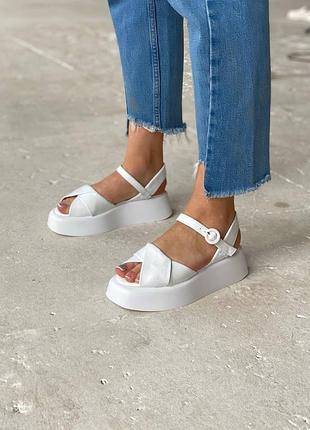 ❤️ крутые кожаные босоножки