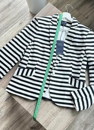 Жакет пиджак в черно-белую полоску marks &amp; spencer4 фото