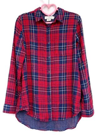 Женская красная рубашка с принтом "шотландская клетка" h&amp;m1 фото