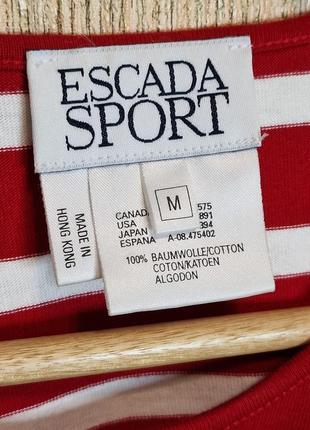 Качественная футболка в полоску escada sport, оригигал, 100% хлопок5 фото