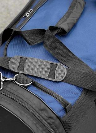 Якісна дорожня спортивна сумка nike biz синя для тренувань та переїздів на 60 літрів містка8 фото