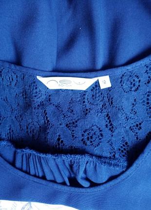 Открытая блуза из вискозы темно-синего цвета 46-48 размера7 фото