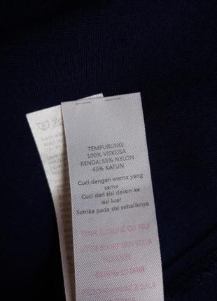 Открытая блуза из вискозы темно-синего цвета 46-48 размера8 фото