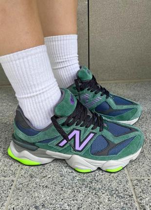 Шикарні кросівки new balance 9060 nightwatch green смарагдові кольорові