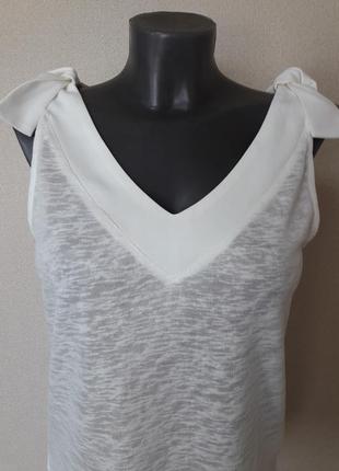 Комфортная,практичная,оригинальная брендовая молочная майка-блуза camaieu2 фото