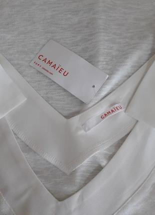 Комфортная,практичная,оригинальная брендовая молочная майка-блуза camaieu7 фото