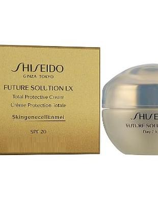 Денний захисний крем для повного відновлення шкіри shiseido future solution lx total protective2 фото