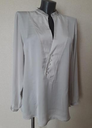 Элитная,шикарная,женственная нюдовая блуза anna scott,с вырезом горловины на запах5 фото