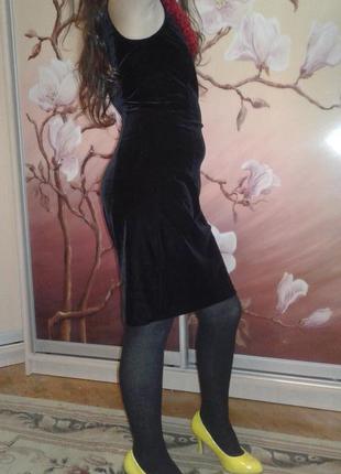 Плаття чорне стрейч з трояндами5 фото
