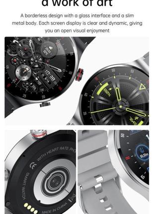 Мужские умные смарт часы smart watch / фитнес браслет трекер dk902-f черный6 фото