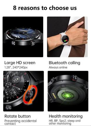 Мужские умные смарт часы smart watch / фитнес браслет трекер dk902-f черный8 фото
