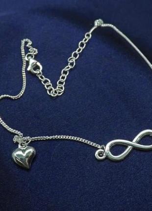 Браслет на ногу серебро 925 анклет серебряный бесконечность имп 40068