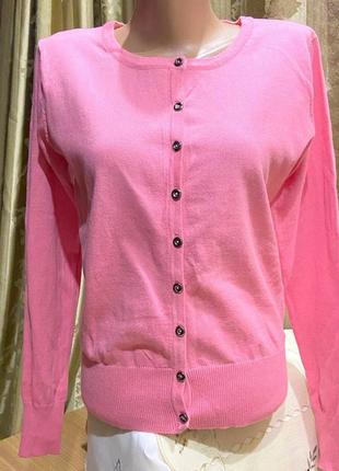 Ніжно-рожевий кардиган на гудзиках / 80% cotton/ від відомого бренду / atmosphere/ірландія1 фото