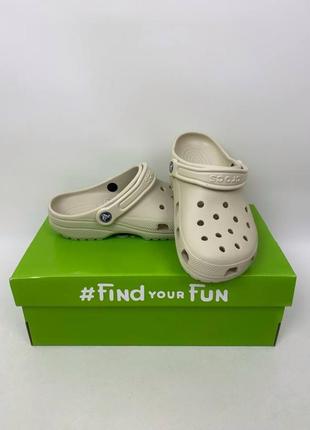 Жіночі крокси сабо crocs classic clog bone