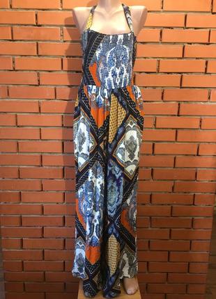 Легкий летний комбинезон h&amp;m 48 р с широкими прямыми брюками