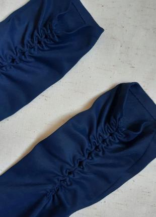 Перчатки англия синие длинные драпированные размер 6,54 фото