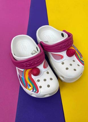 Дитячі крокси сабо kids classic i am Tie clog white 🦄