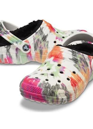 Сабо crocs classic tie dye lined, w9