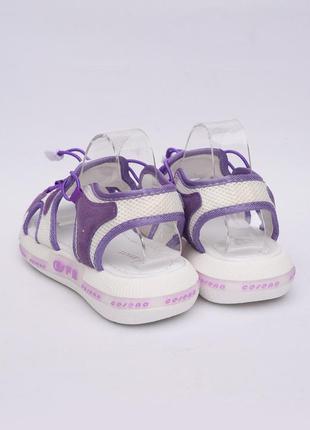 Босоножки женские белые с фиолетовым4 фото