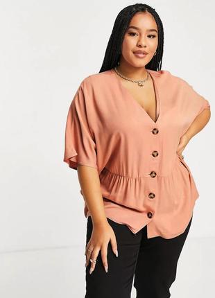 Asos curve стильная вискозная блузка большого размера, xxxl/xxxxl2 фото