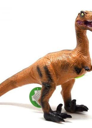 Динозавр гумовий "велоцираптор", великий, зі звуком1 фото