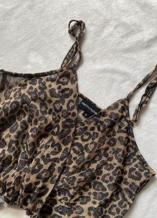 Топ леопардовый блузка укороченная2 фото