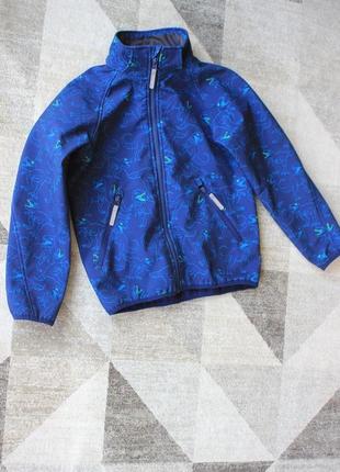 Синяя куртка ветровка  h&m softshell на 7-8 лет