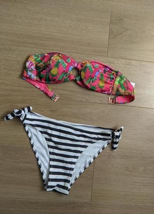 Купальник бюст бандо плавки на завязках h&m