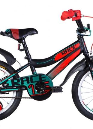 Велосипед 16" formula race  зелено-чорний з червоним(матовий)1 фото