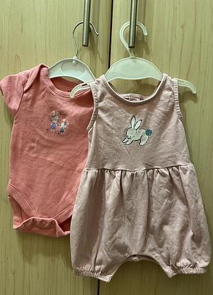 Літні бодіки на дівчинку 1-5 місяців