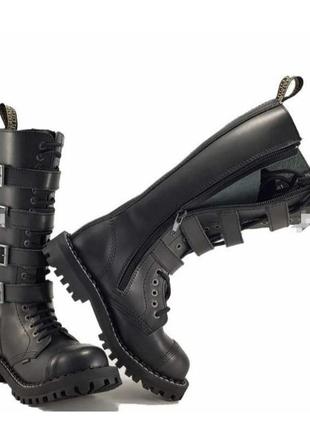 Круті гомілкові рокерські черевики steel 139/140/oz 4p black leather 20 eye boot 20 люверсів стіли4 фото