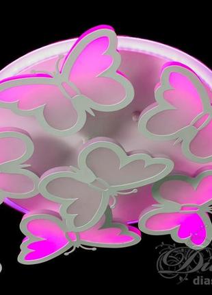 Люстра светодиодная потолочная в детскую комнату с пультом diasha 8067/5+1wh led 3color dimmer