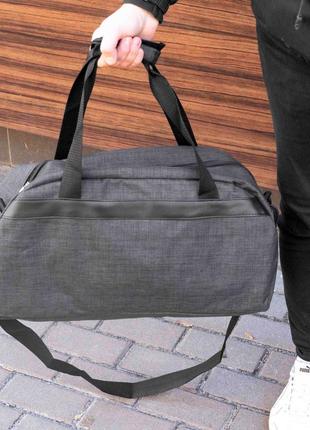 Дорожня спортивна сумка nike beket сіра тканинна для занять фітнесом і тренувань у залі на 36 літрів4 фото