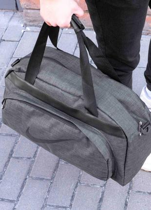 Дорожня спортивна сумка nike beket сіра тканинна для занять фітнесом і тренувань у залі на 36 літрів2 фото