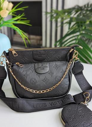 Сумка клатч луи lv 3в1 широкий ремешок