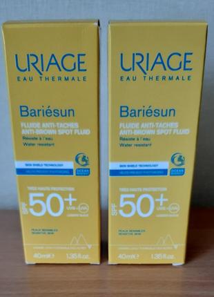 Сонцезахисний флюїд uriage bariesun fluide anti-taches/проти пігментних плям. spf 50+2 фото