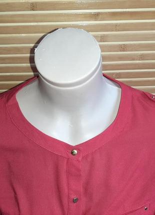 Блуза-рубашка из вискозы с круглым вырезом2 фото