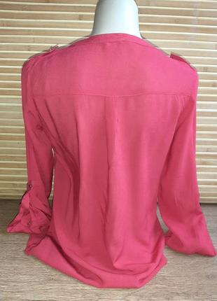 Блуза-рубашка из вискозы с круглым вырезом3 фото
