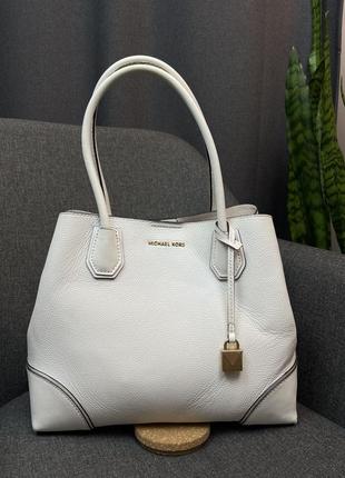 Оригінальна шкіряна сумка michael kors mercer gallery medium leather satchel