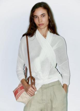 Сумка жіноча невелика тексильна сумка-шоппер zara new2 фото