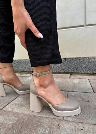 Красивые туфли с трендовым кольцом из натуральной кожи 😍1 фото