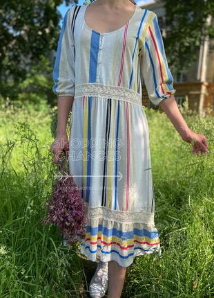 Стильне плаття міді в українському стилі zara s2 фото