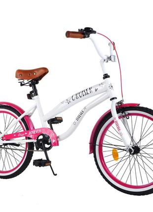 Велосипед cruiser на 20 дюймів, 22036 white/crimson