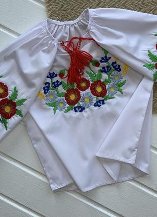 Сорочка вишиванка для дівчинки квіти