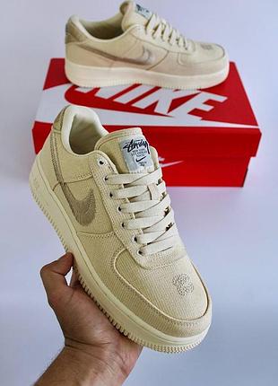 Кроссовки nike air force 1 low stussy fossil